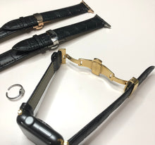 画像をギャラリービューアに読み込む, 【クロコダイル調】アップルウォッチバンド 高級レザー 本革ベルト Apple Watch クロコダイル ベルト