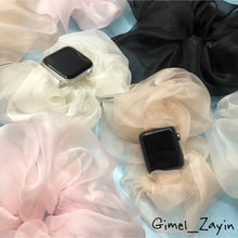 画像をギャラリービューアに読み込む, 【ビックシュシュ】ハンドメイド アップルウォッチバンド ラバーベルト Apple Watch シュシュ ビック