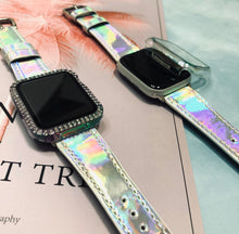画像をギャラリービューアに読み込む, 【オーロララインストーンカバー】AppleWatch 全面保護 一体式 カバー ケース ガラスフィルム クリア