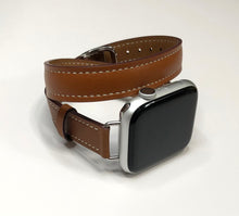 画像をギャラリービューアに読み込む, 【高級二重巻バンド】アップルウォッチバンド フルグレインレザー 本革 レザー ベルト 二重巻 Apple Watch