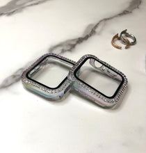 画像をギャラリービューアに読み込む, 【オーロララインストーンカバー】AppleWatch 全面保護 一体式 カバー ケース ガラスフィルム クリア