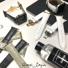 画像をギャラリービューアに読み込む, 【クロコダイル調】アップルウォッチバンド 高級レザー 本革ベルト Apple Watch クロコダイル ベルト
