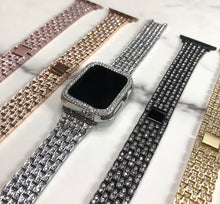 画像をギャラリービューアに読み込む, 【5連ラインストーンステンレス】アップルウォッチバンド ステンレスベルト Apple Watch キラキラ ラインストーン