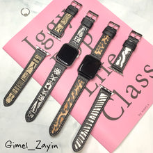 画像をギャラリービューアに読み込む, 【柄キャンパスレザー】アップルウォッチバンド レザー ベルト Apple Watch