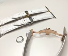 画像をギャラリービューアに読み込む, 【クロコダイル調】アップルウォッチバンド 高級レザー 本革ベルト Apple Watch クロコダイル ベルト