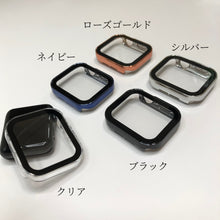 画像をギャラリービューアに読み込む, 【新ハードケース完全防水】AppleWatchカバー 全面保護 ハード メッキ ケース ガラスフィルム 一体型 防水