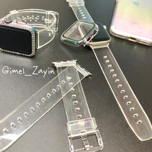 画像をギャラリービューアに読み込む, 【オーロラクリア】クリア 透明 アップルウォッチバンド ベルト Apple Watch バンド
