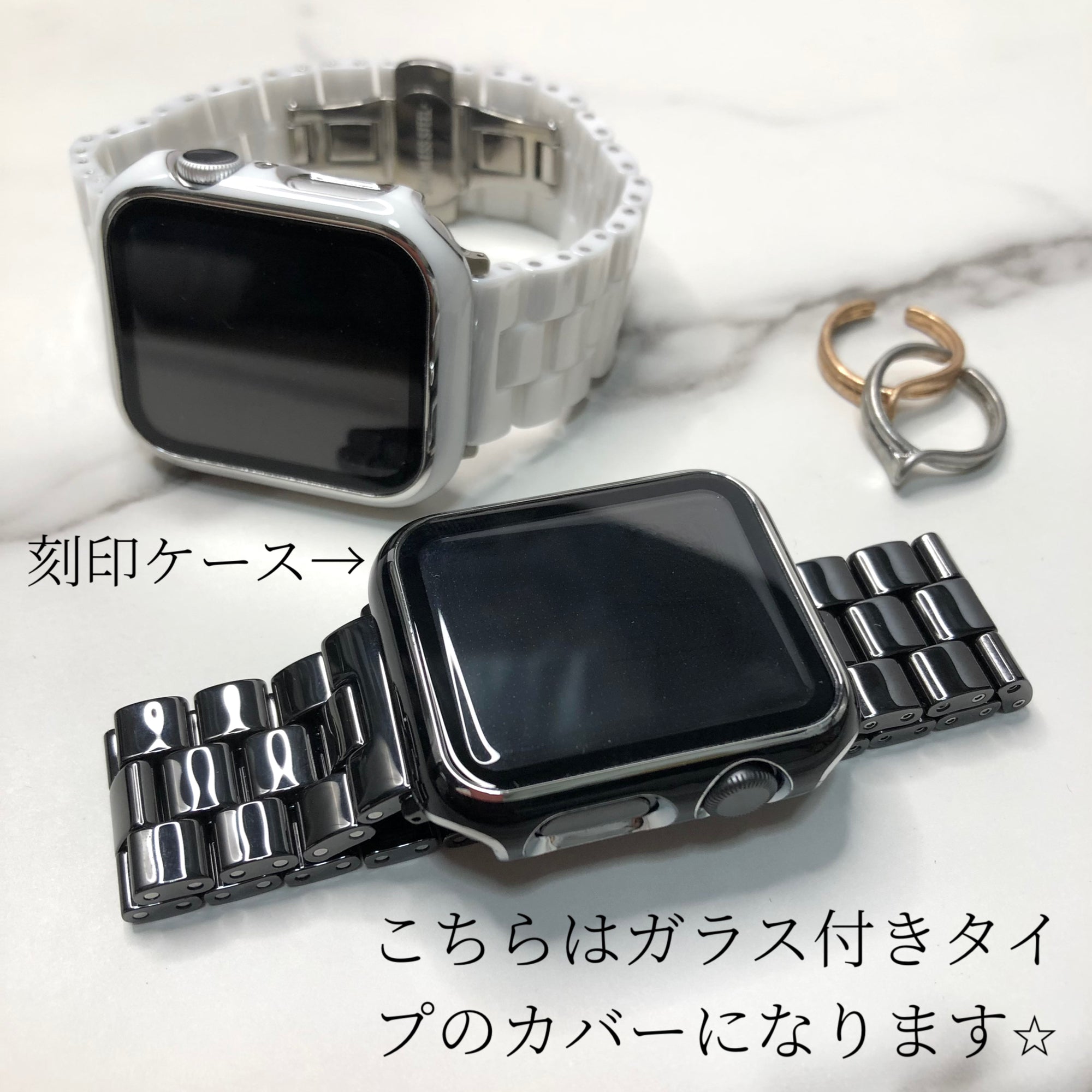 Sホワイトi★アップルウォッチバンド セラミックベルト Apple Watch