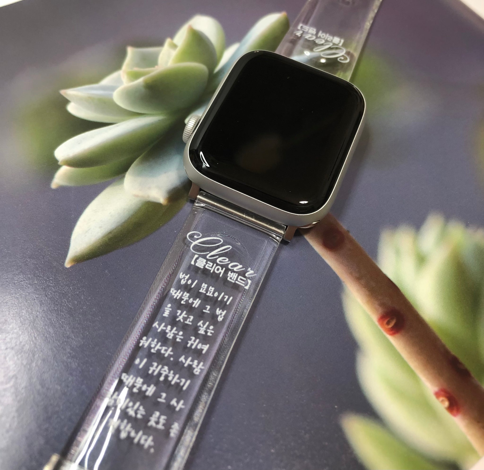 Apple Watch クリアバンド クリアベルト 透明 44mm - 時計